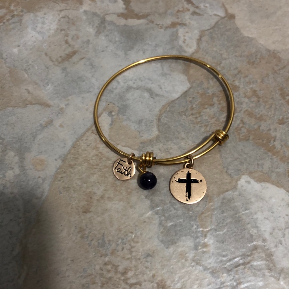 Gold cross bangle